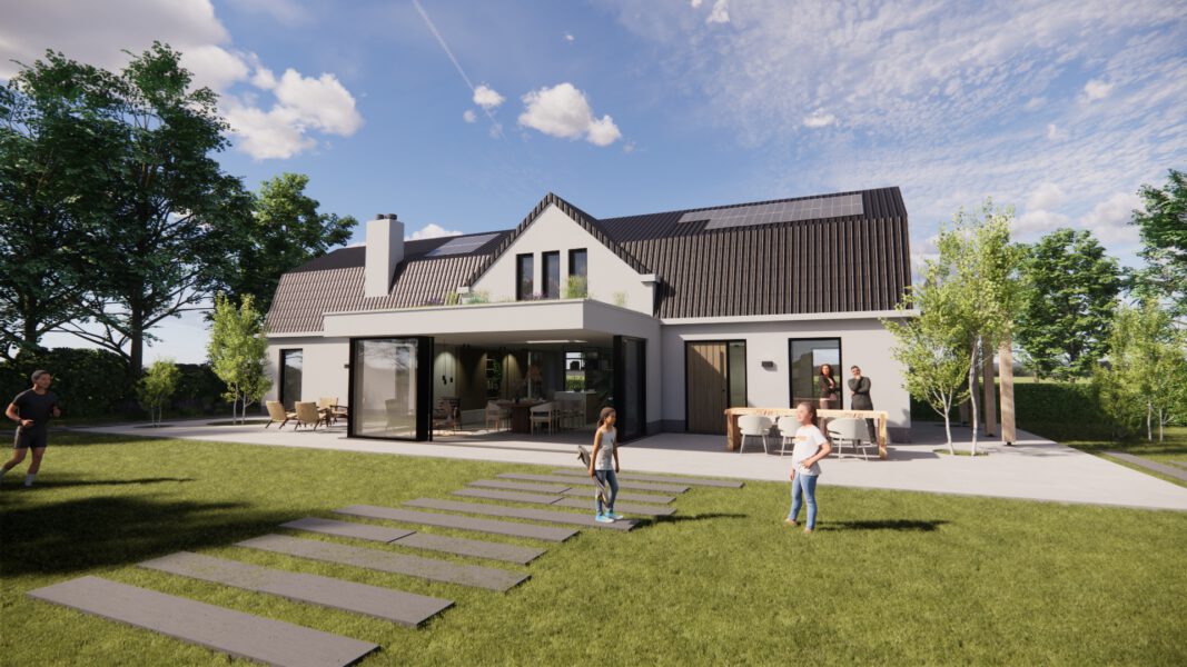 Exterieur van wabi sabi woning Heenvliet met biofilisch en sensorisch ontwerp